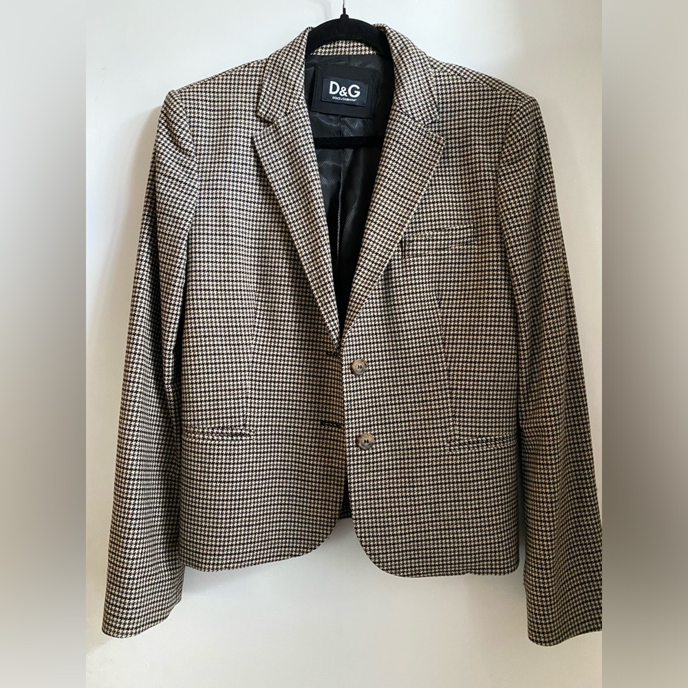 Dolce & Gabbana houndstooth print oversized blazer